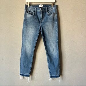 Current/Elliott Distressed Blue Ankle Jeans